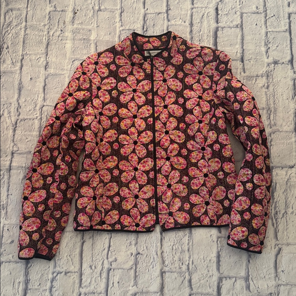 Vintage Elliott Lauren Cotton Floral Jacket Size 10(runs small see measurements)